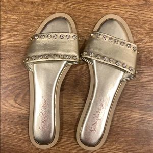 Lilly Pulitzer Gold Flats
